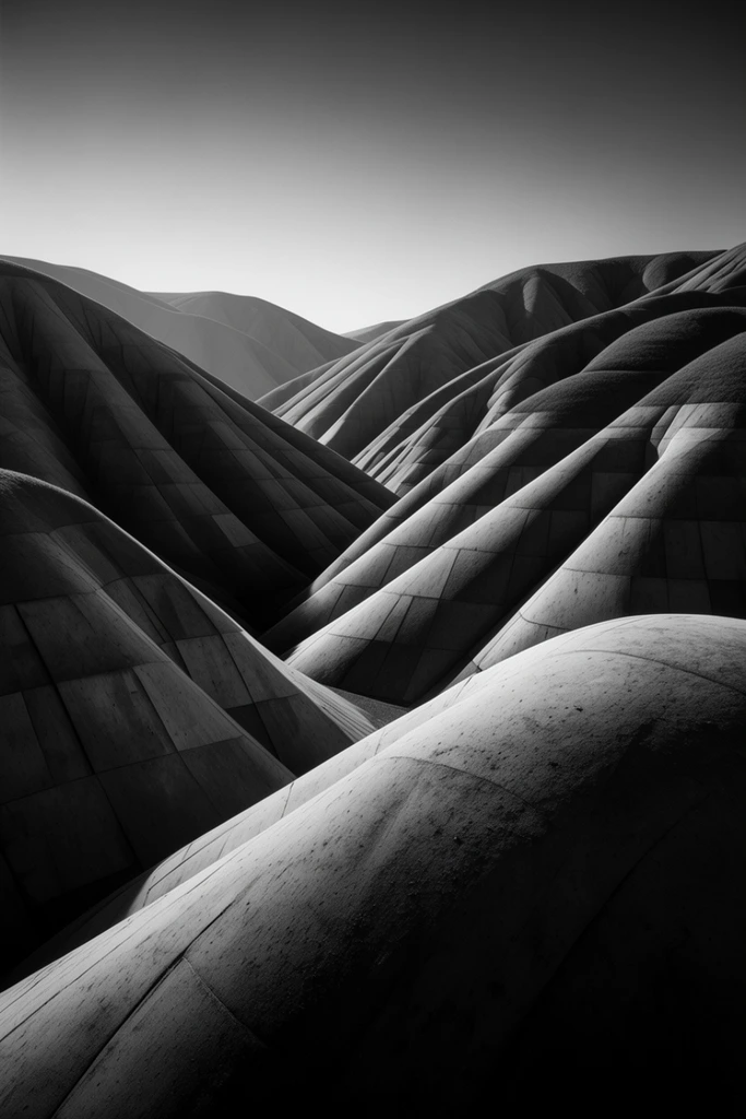 Monochrome Architectural Noir style AI image example 2