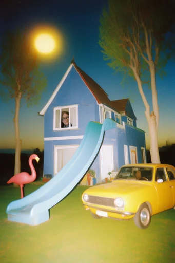 Surreal Liminal Nostalgia style reference image — flash photography