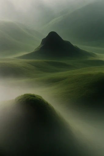Surreal Velvet Landscapes style reference image — velvet moss landscape