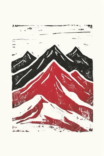 Rustic Risograph Americana style reference image — vintage woodblock print
