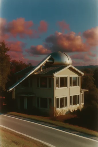 Nostalgic Surreal Futurism style reference image — metallic textures