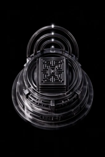 Industrial Chrome Gothic style reference image — stark black background