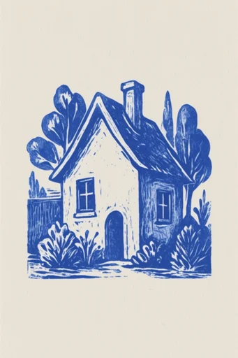 Rustic Artisanal Printmaking style reference image — rustic block print