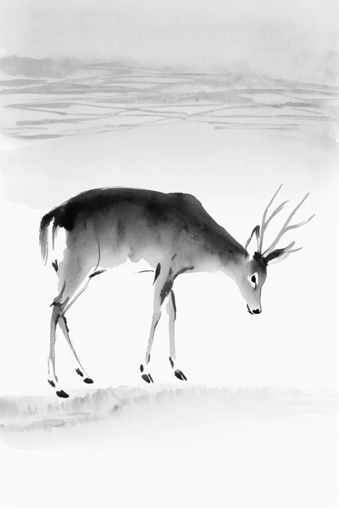 Atmospheric Ink Minimalism style AI image example 3