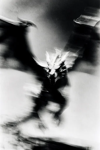 Spectral Kinetic Noir style reference image — shutter drag