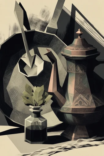 Graphic Gothic Surrealism style reference image — geometric surrealism