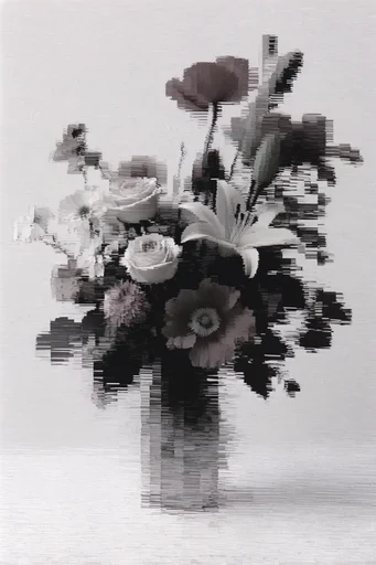 Monochrome Digital Entropy style reference image — analog texture