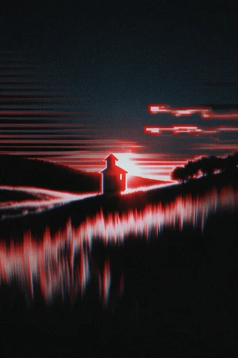 Gritty Glitch Noir style AI image example 2
