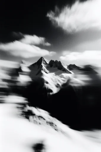 Kinetic Noir Abstraction style reference image — high-contrast black and white