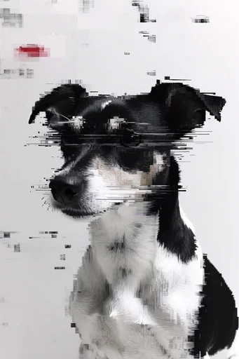Disintegrated Monochrome Glitch style reference image — digital disintegration
