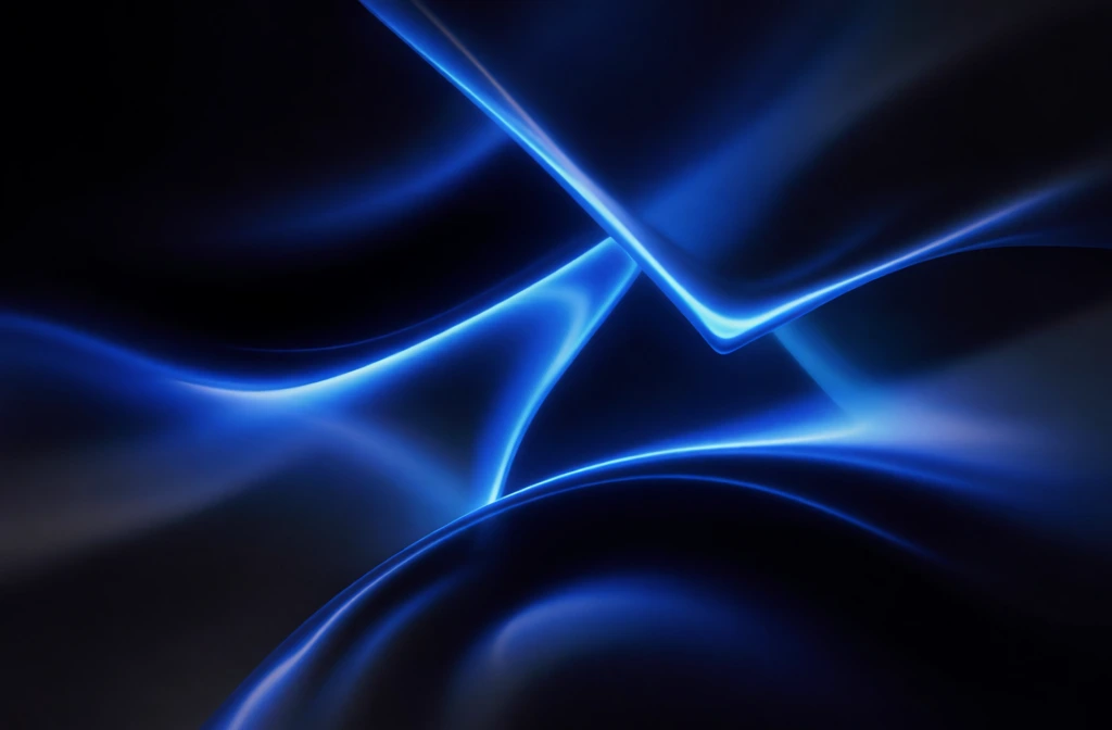 six rectangular shapes defined by thick luminous lines, deep navy and electric blue palette, obsidian black background, liquid-like glossy texture, soft gradients, ethereal glowing edges, high-contrast chiaroscuro lighting, sleek futuristic aesthetic, digital abstract composition, smooth silk-like finish, cyan highlights, flowing geometric motion, blurred atmospheric depth, layered luminosity, elegant minimalist design, professional cgi rendering, minimalist geometry.