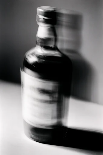 Haunting Kinetic Monochrome style reference image — heavy film grain