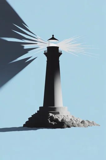 Surrealist Minimalist Fragmentation style reference image — high-contrast shadow play