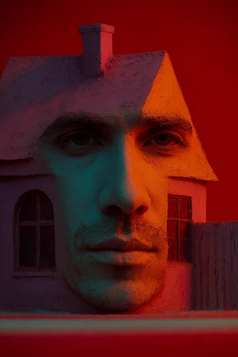 Cinematic Tactile Chiaroscuro style reference image — high-contrast amber and teal palette