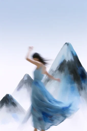 Kinetic Ethereal Abstraction style reference image — long exposure motion blur