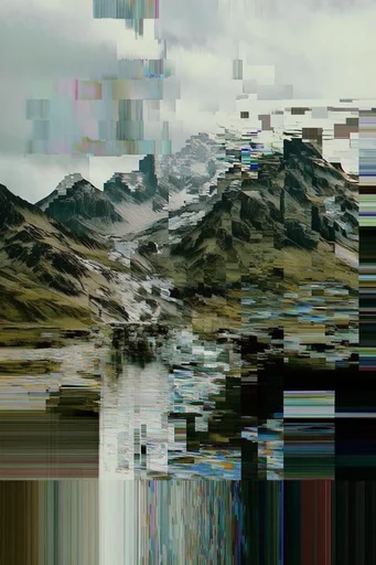 Monochromatic Digital Erosion style reference image — pixel sorting