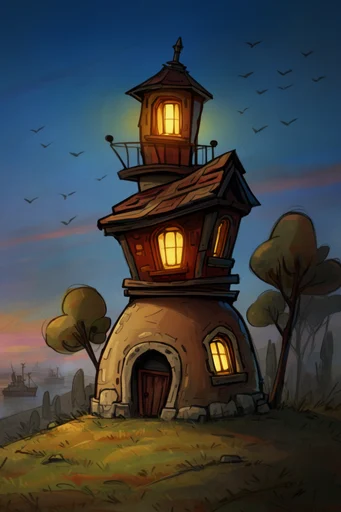 Whimsical Storybook Geometry style reference image — earthy ochre and terracotta palette