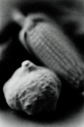 Granular Analog Noir style reference image — heavy film grain