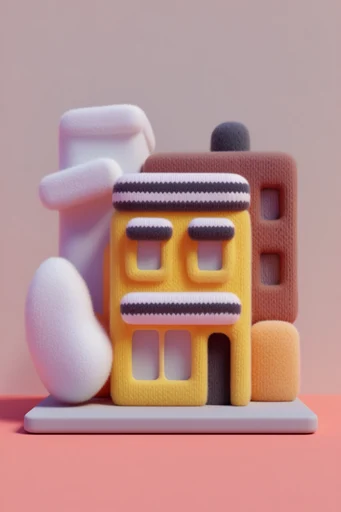 Plush Whimsical 3D style reference image — 3D character render