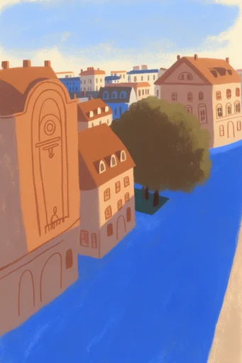 Naive Cobalt Minimalist style reference image — naive art style