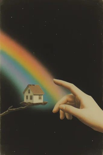 Chromatic Cosmic Surrealism style reference image — minimalist surrealism