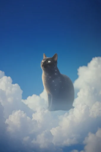 Luminous Surrealist Sky style reference image — levitating objects
