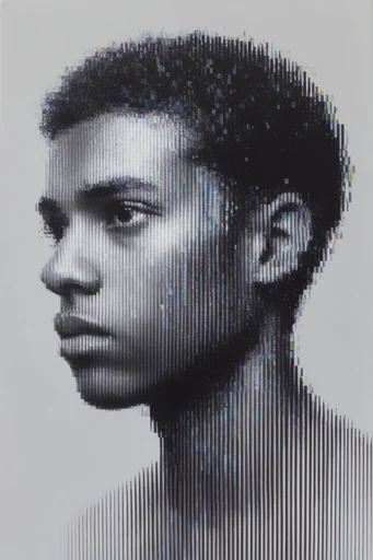 Fragmented Digital Noir moodboard — generate AI images in this style