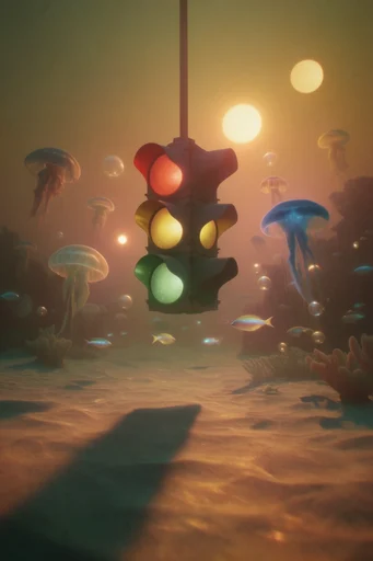 Amber Surrealist Horizons style reference image — hazy atmospheric perspective