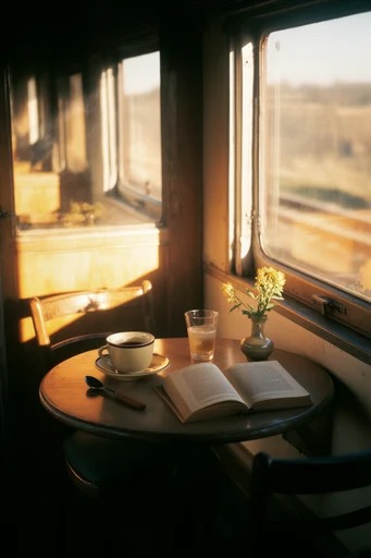 Amber Transit Nostalgia style reference image — golden hour lighting