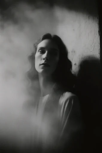 Atmospheric Monochromatic Noir style reference image — stark silhouettes
