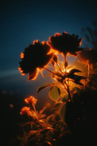 Luminous Nocturnal Silhouette style reference image — chromatic aberration