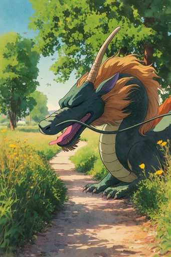 Luminous Nostalgic Anime style reference image — lush green foliage