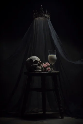 Cinematic Gothic Noir style reference image — low-key portraiture