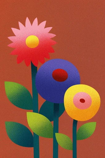 Vintage Graphic Pop style reference image — saturated color blocking