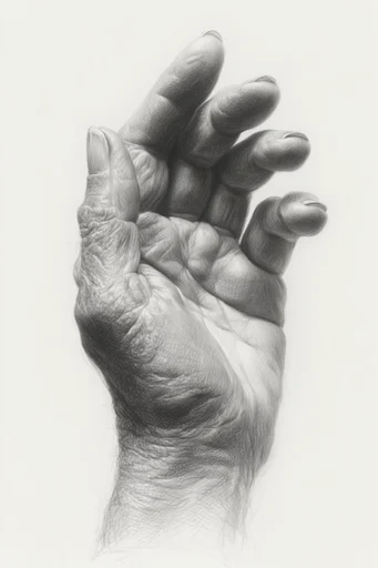 Monochrome Graphic Realism style reference image — stippling and cross-hatching