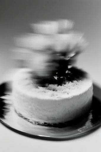 Monochrome Kinetic Glitch style reference image — grainy film texture
