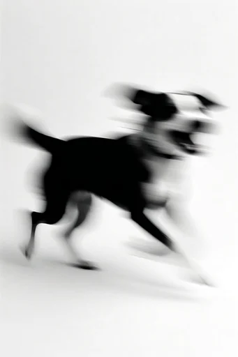 Spectral Kinetic Monochrome style reference image — shutter drag