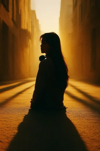 Amber Chiaroscuro Cinematic style reference image — high contrast lighting