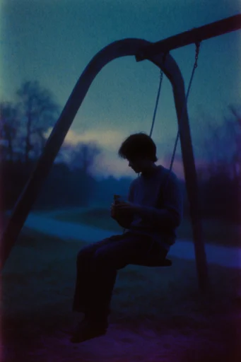 Cinematic Twilight Melancholy style reference image — moody blue hour