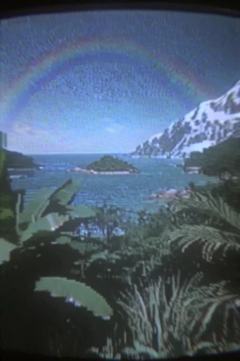 Submerged Analog Glitch style reference image — VHS tracking glitch