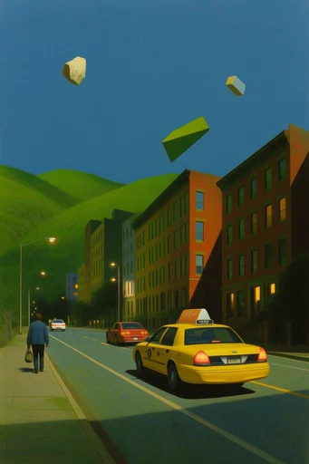 Surrealist Cobalt Horizon style reference image — volumetric cumulus clouds
