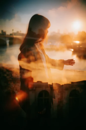 Ethereal Nostalgic Double-Exposure style reference image — double exposure photography
