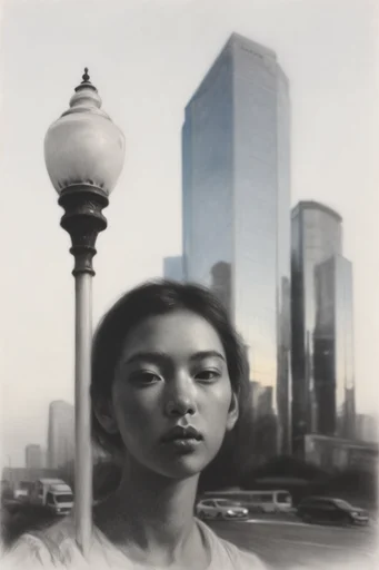 Academic Chiaroscuro Realism style reference image — graphite and charcoal portrait
