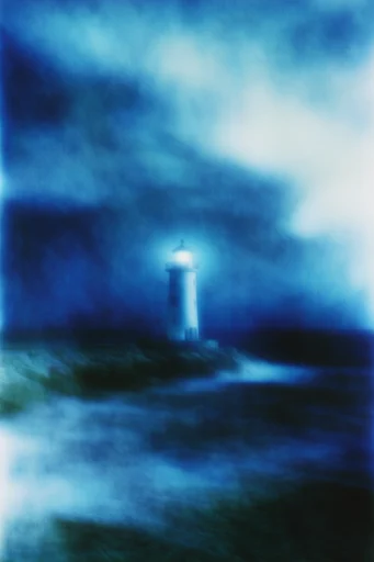 Spectral Indigo Motion style reference image — soft-focus ethereal light