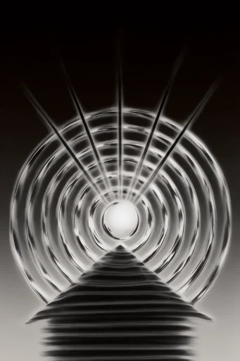 Monochrome Spectral Science style reference image — reflective chrome texture