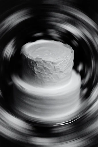 Monochrome Kinetic Vortex style reference image — dynamic circular streaks