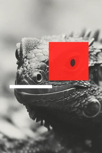 Monochrome Graphic Surrealism style reference image — analog film grain