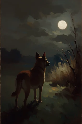 Atmospheric Nocturnal Romanticism style reference image — deep moody palette