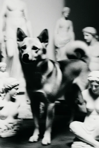 Kinetic Spectral Noir style reference image — distressed film texture