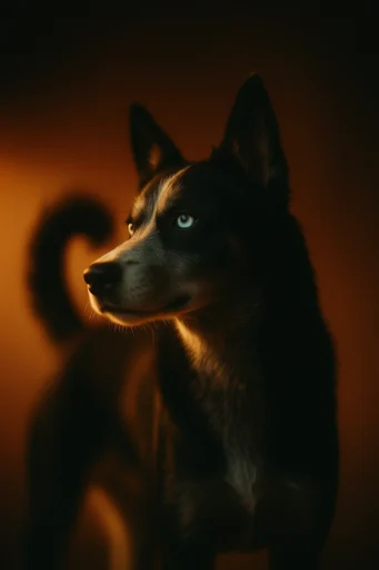 Cinematic Amber Noir style reference image — textured film grain